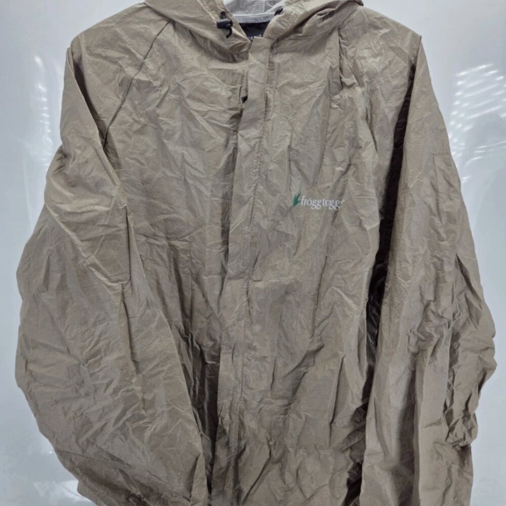Frogg Toggs Waterproof Rain Jacket Size Large Tan
